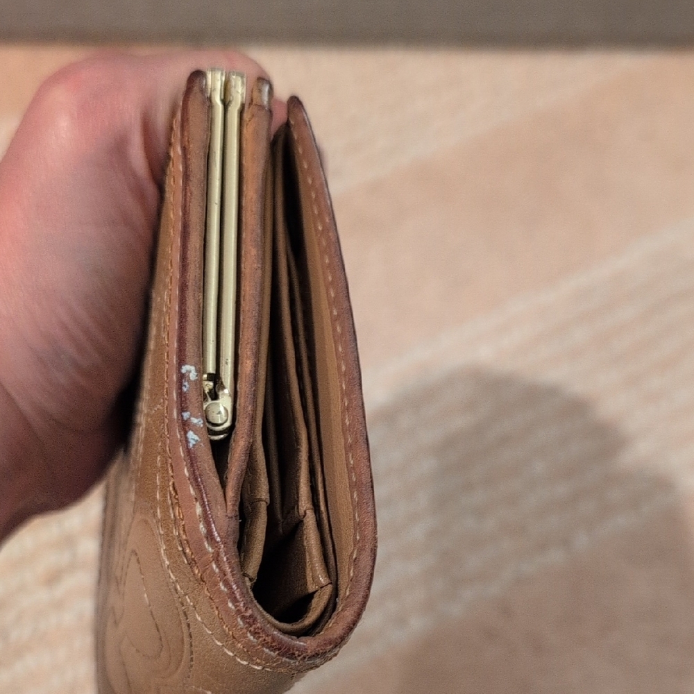 Coach Tan Leather Women's Wallet - Picture 7 of 14